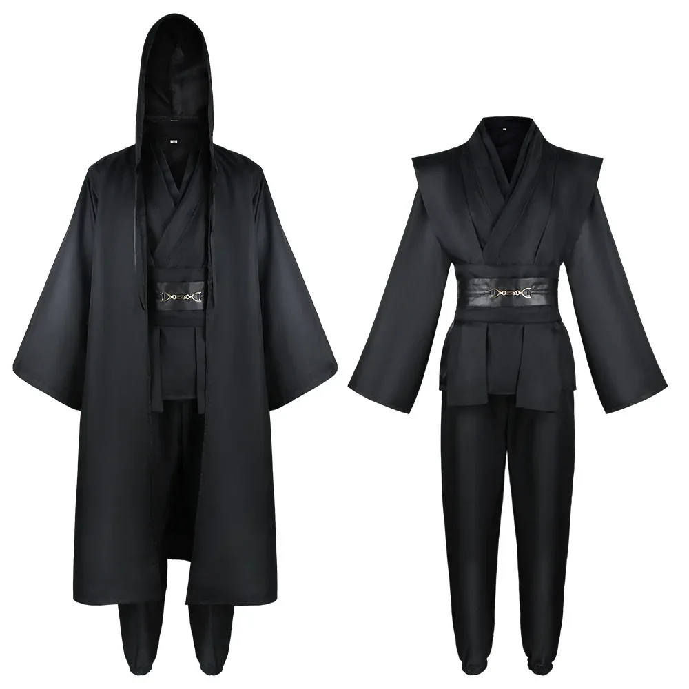 Costume de cosplay Anime Obi Wan Kenobi Jedi, manteau unisexe, uniforme de frère, robe, ensemble complet d'accessoires, tenues de carnaval d'Halloween