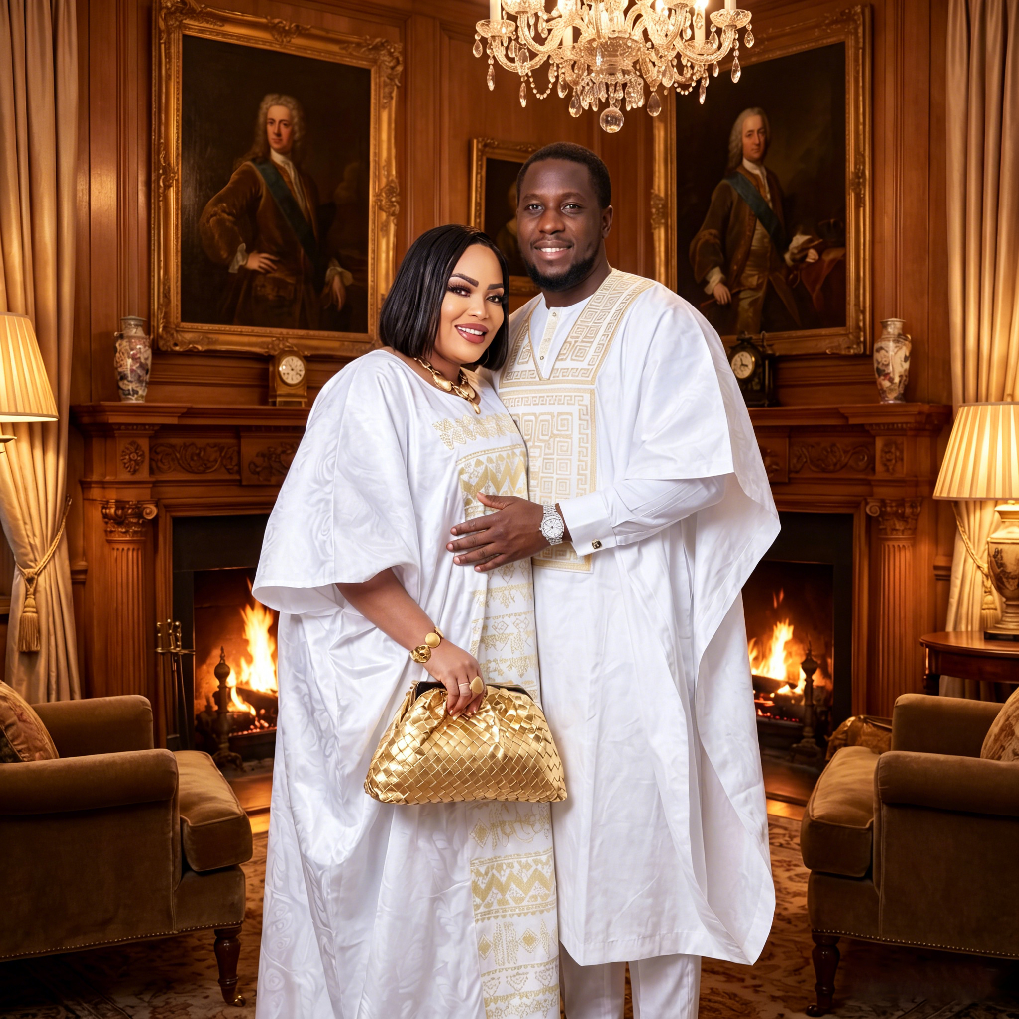 Robes africaines pour couple, grande taille, en bazin riche, avec broderie, robe longue avec écharpe
