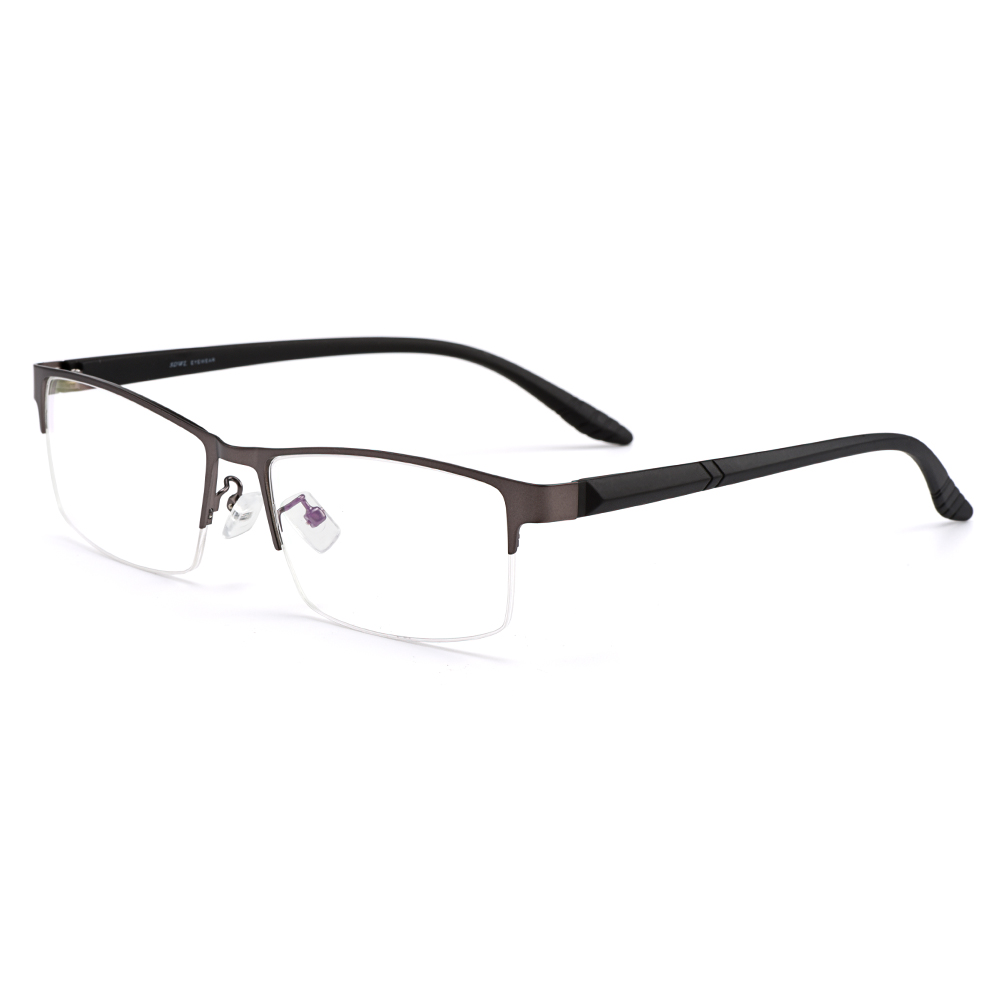 Hommes d'affaires Semi sans cadre en alliage de titane montures de lunettes grand visage adapté S61012 lunettes classiques pour hommes cadre optique