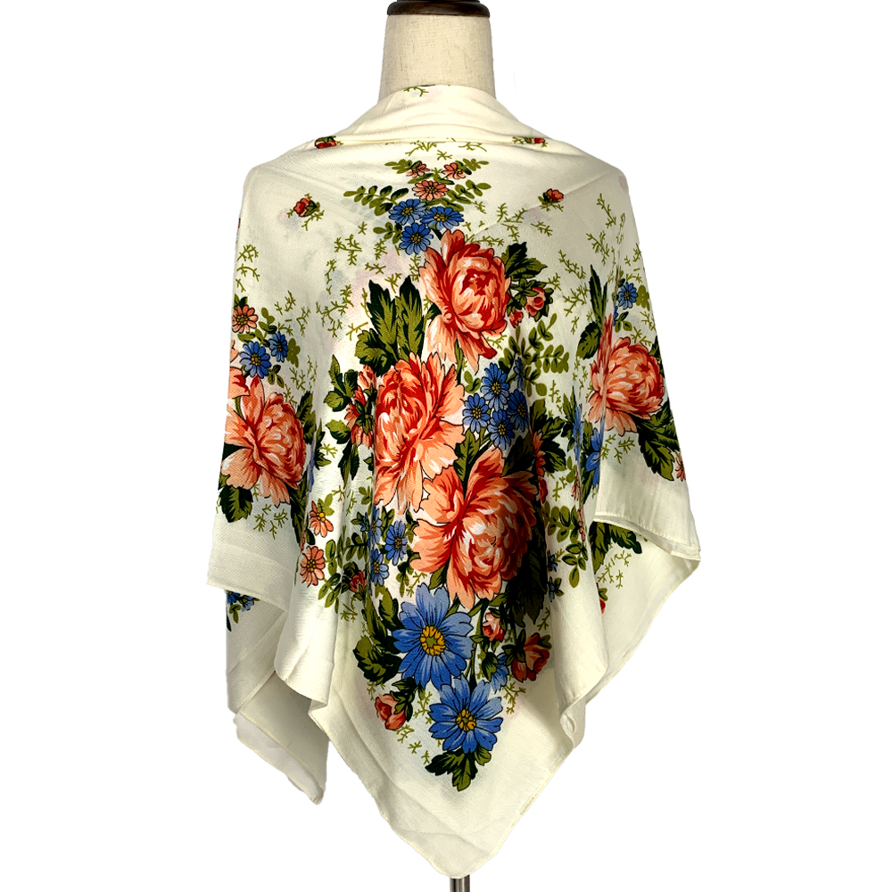 Châles et enveloppes carrés en Viscose imprimé Floral pour femmes, écharpe de voyage Boho, châle russe, foulard National, grand Bandana, nouvelle collection 2023