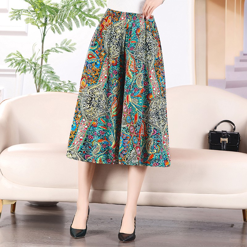 Jupe pantalon longue pour femme, grande taille, à la mode, imprimé floral, courte, classique, maison, décontractée, respirante, été 2023