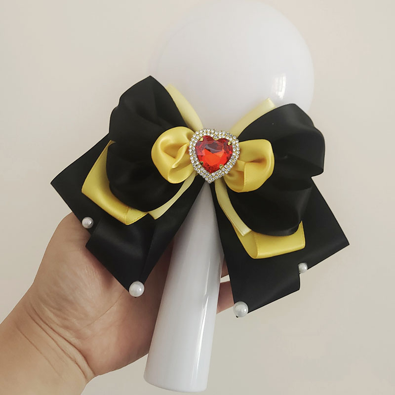 Nœud papillon pour femmes, bâton lumineux de Concert, Original, fait à la main, uniforme Lolita de luxe, accessoires de chemise, col en strass, fleur