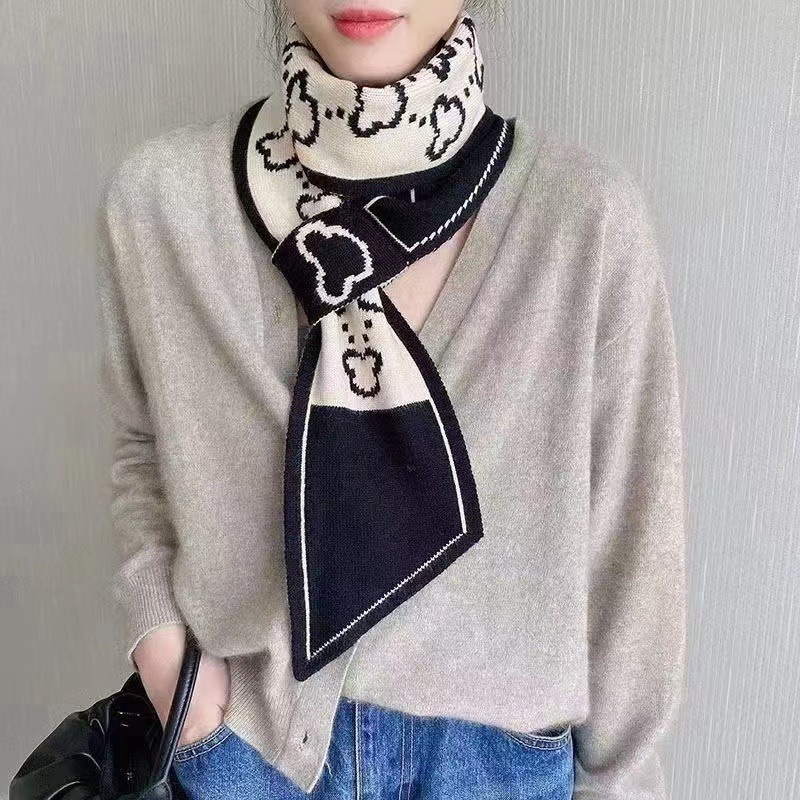 Écharpe tricotée polyvalente pour femme, écharpe classique et élégante, coréenne, à la mode, automne et hiver