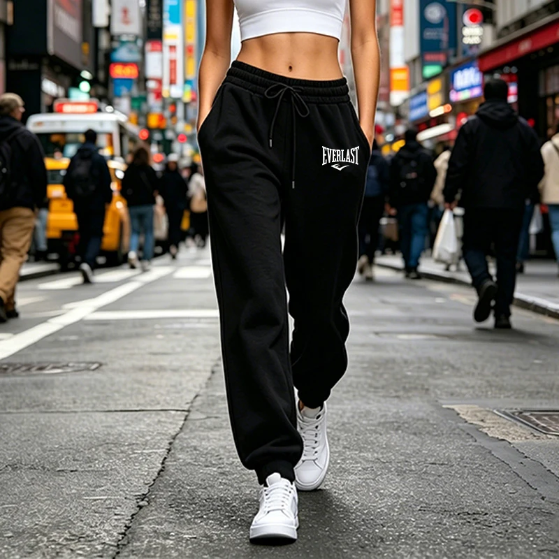 Pantalon de survêtement décontracté pour femme, idéal pour le sport, la gym, le jogging et les activités de plein air, coupe ample, taille élastique, vêtement de sport tendance
