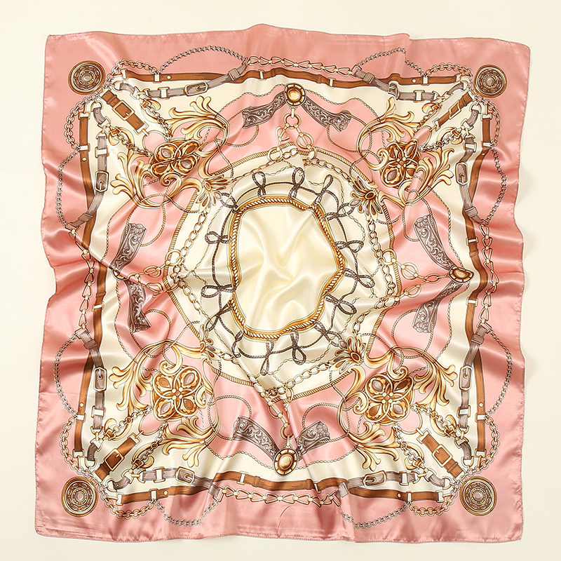 Foulard carré en satin de soie 90x90cm pour femme, imprimé, de luxe, de créateurs, châle, bandana, bandeau, bandeau pour cheveux en soie
