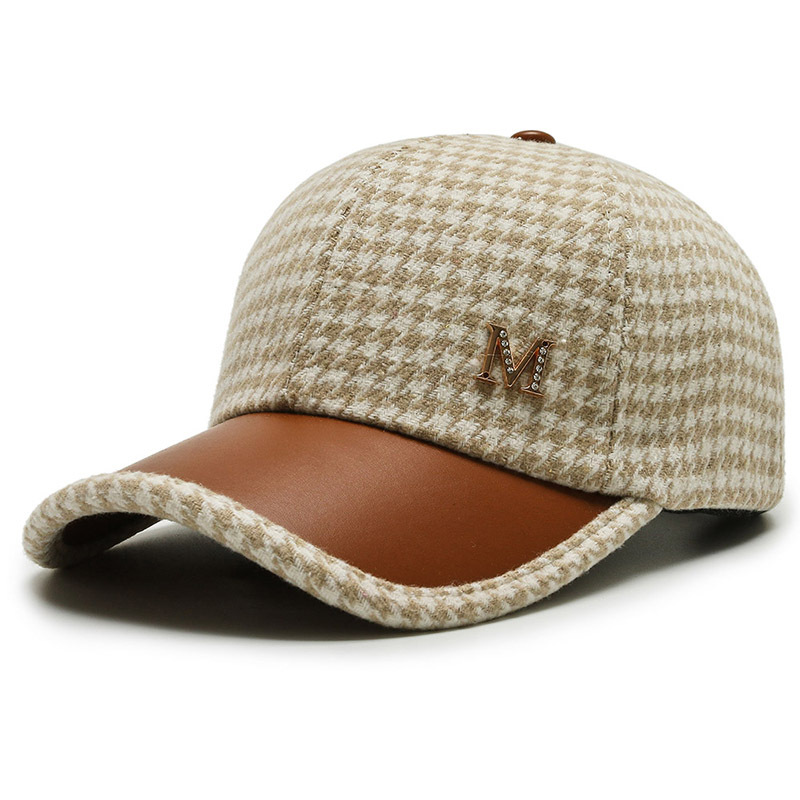 Casquette de Baseball à carreaux pour femmes, garde au chaud, coupe-vent, tendance sauvage, pour l'hiver
