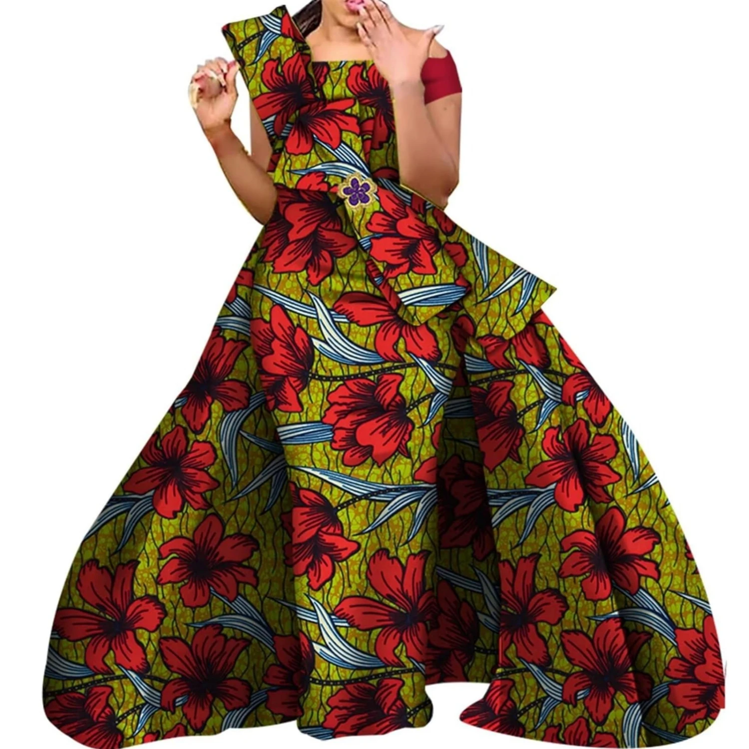 Danshiki-Robes africaines pour femmes, jupe traditionnelle, mode 100% coton, nouvelle conception, robes pour mariage, WY4630
