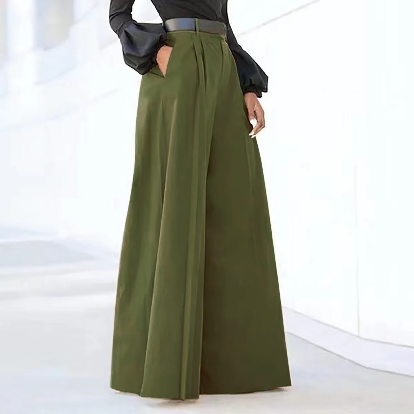 Pantalons pour femmes pantalons Palazzo été imprimé recadrée coton lin confortable Baggy pantalon avec Simple pantalon décontracté Streetwear