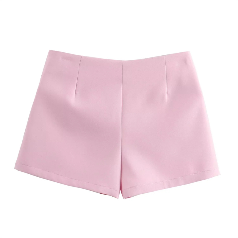 Jupe-short rose et blanche pour femme, mini-jupe tendance avec nœud, jupe courte fendue d'été, jupe-short taille haute pour femme