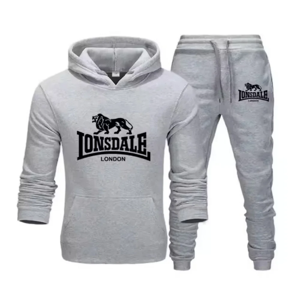Animal léopard 2025 printemps automne haute qualité décontracté hommes ensemble de vêtements de sport imprimé hommes sweat à capuche deux pièces ensemble sweat-shirt
