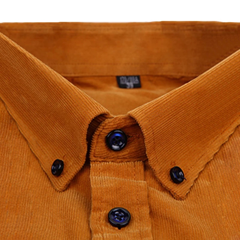 Taille S-7XL chemise en velours côtelé pour hommes à manches longues en coton décontracté coupe régulière doux confortable chemises habillées formelles Blouse hommes vêtements