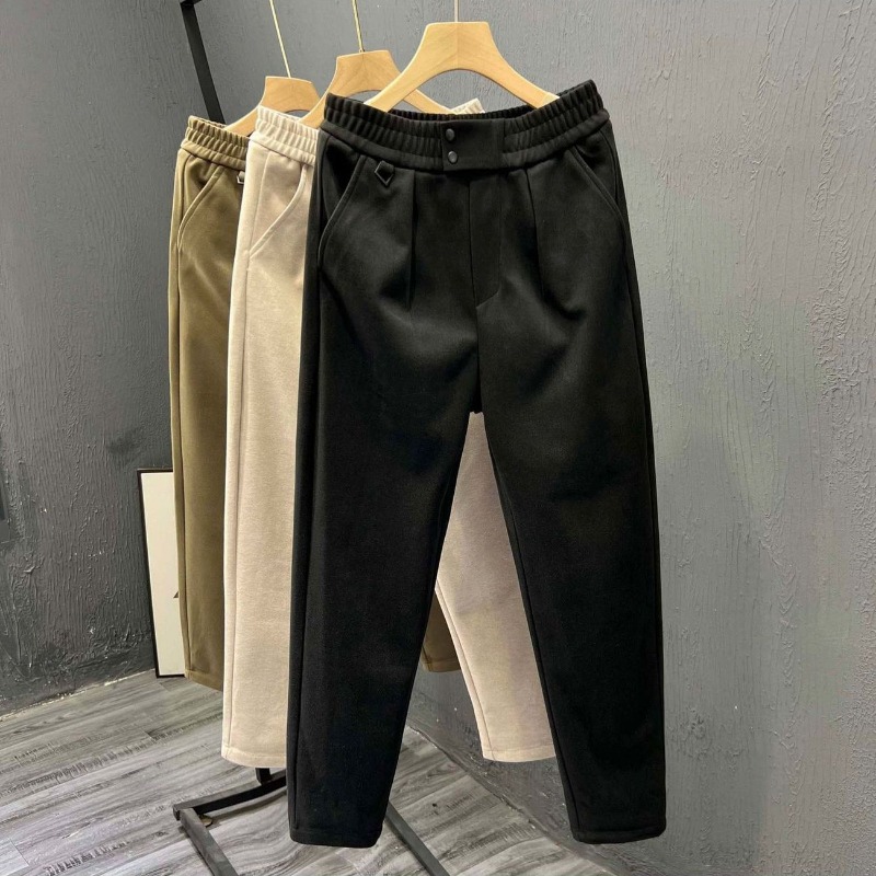 Pantalon long décontracté polyvalent pour hommes, automne-hiver, style coréen tendance, pantalon de survêtement ample à jambes larges, pantalon streetwear