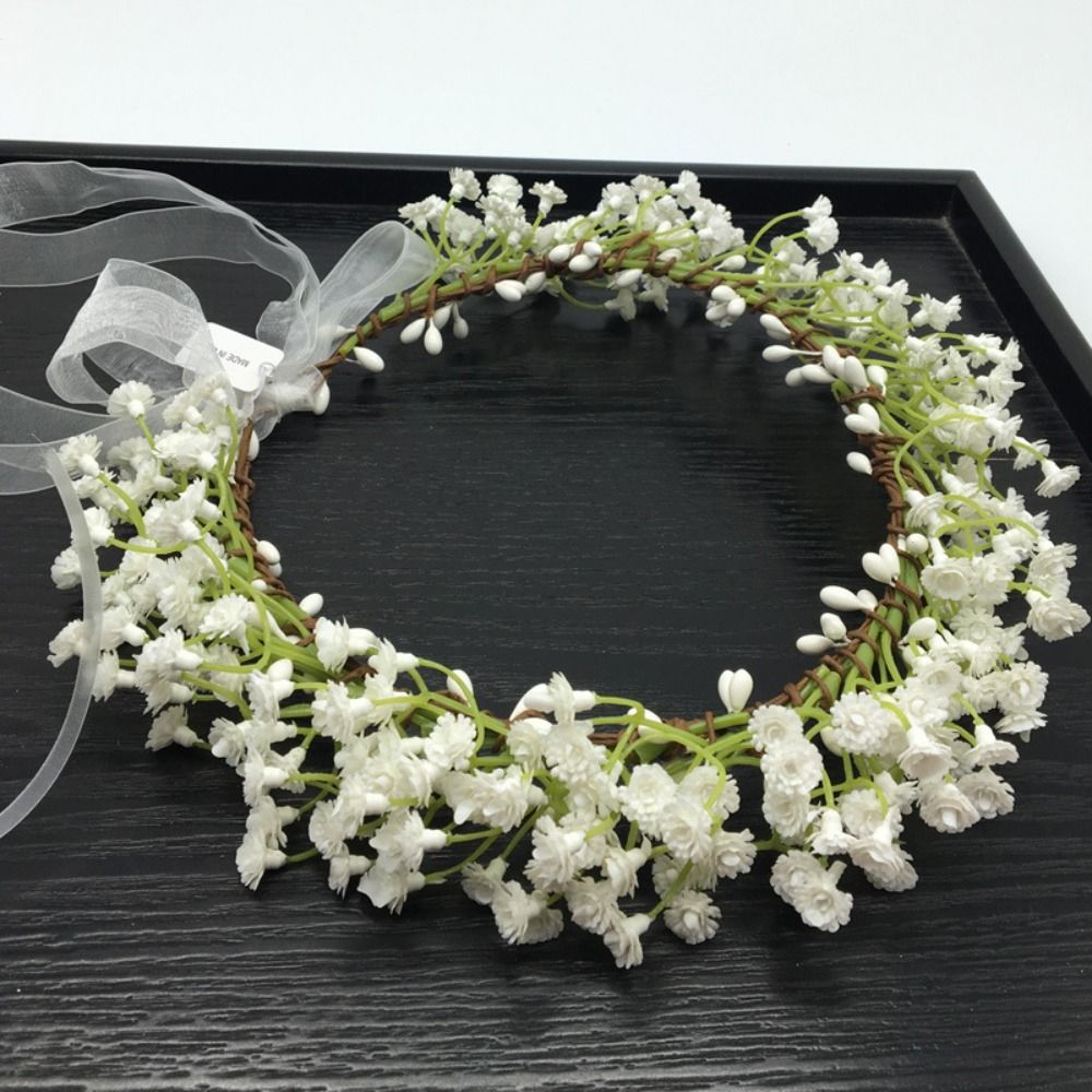 Fournitures de mariage accessoires de cheveux fleur bandeau mariée Corolla chapeaux tissu fleur couronne tête couronne Babysbreath