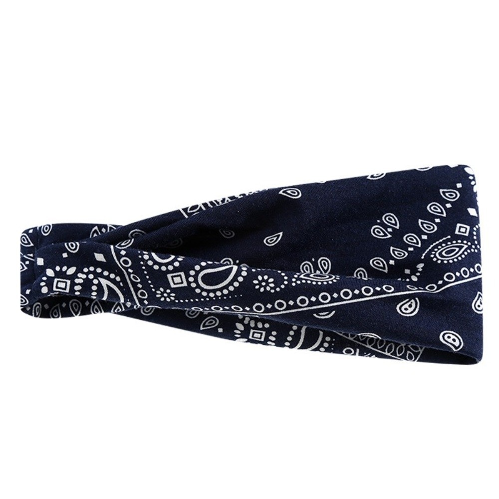 Bandeau de cheveux imprimé floral style bohème, absorbant la transpiration, antidérapant, large, doux, accessoires pour cheveux, bandeau croisé pour le sport