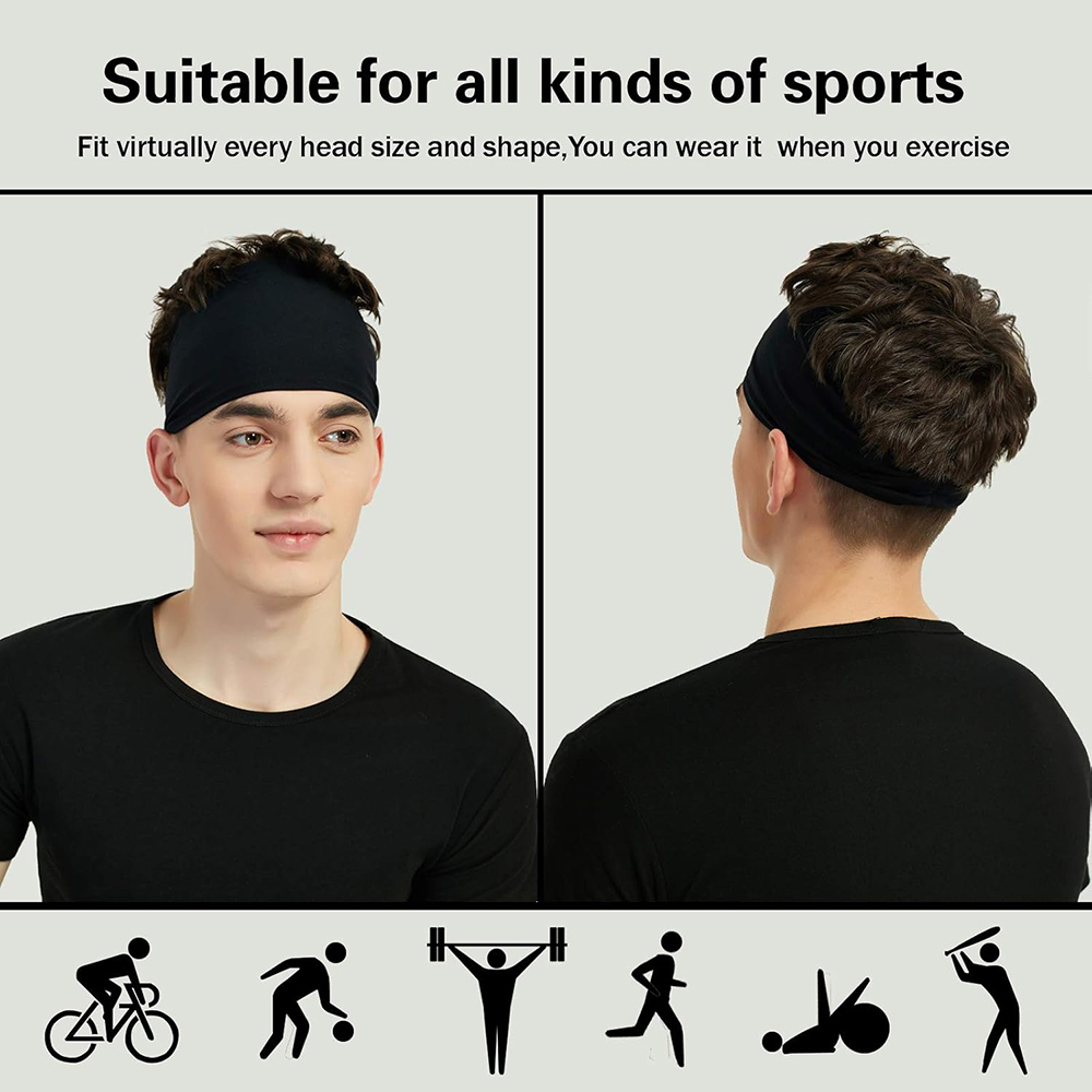Bandeaux de sport pour hommes, bandeau d'entraînement évacuant l'humidité, bandeaux anti-transpiration pour la course, le cyclisme, le Football, le Yoga