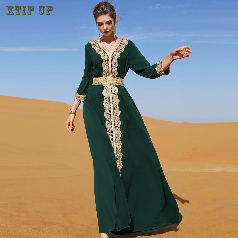 Abaya marocaine Dubaï Caftan Robe longue pour femmes musulmanes, Ramadan, arabe, broderie de luxe en dentelle, robe de soirée de mariage, islamique Ne