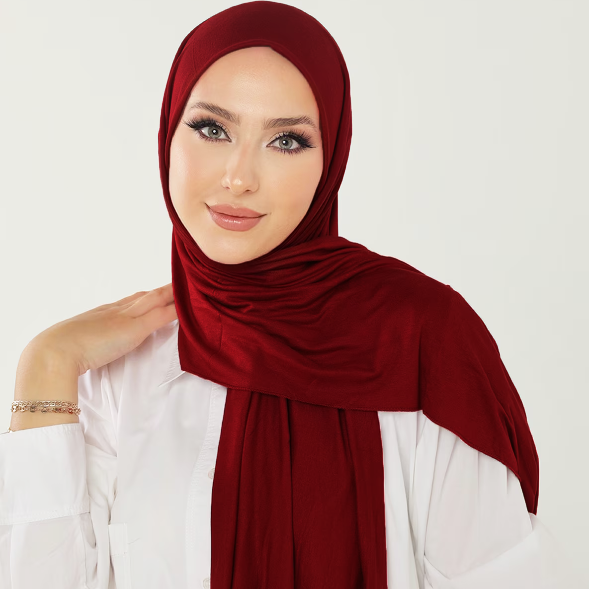 Musulman plaine Hijab coton extensible Premium coton écharpe matériau doux châles de prière femmes musulman coton Hijab