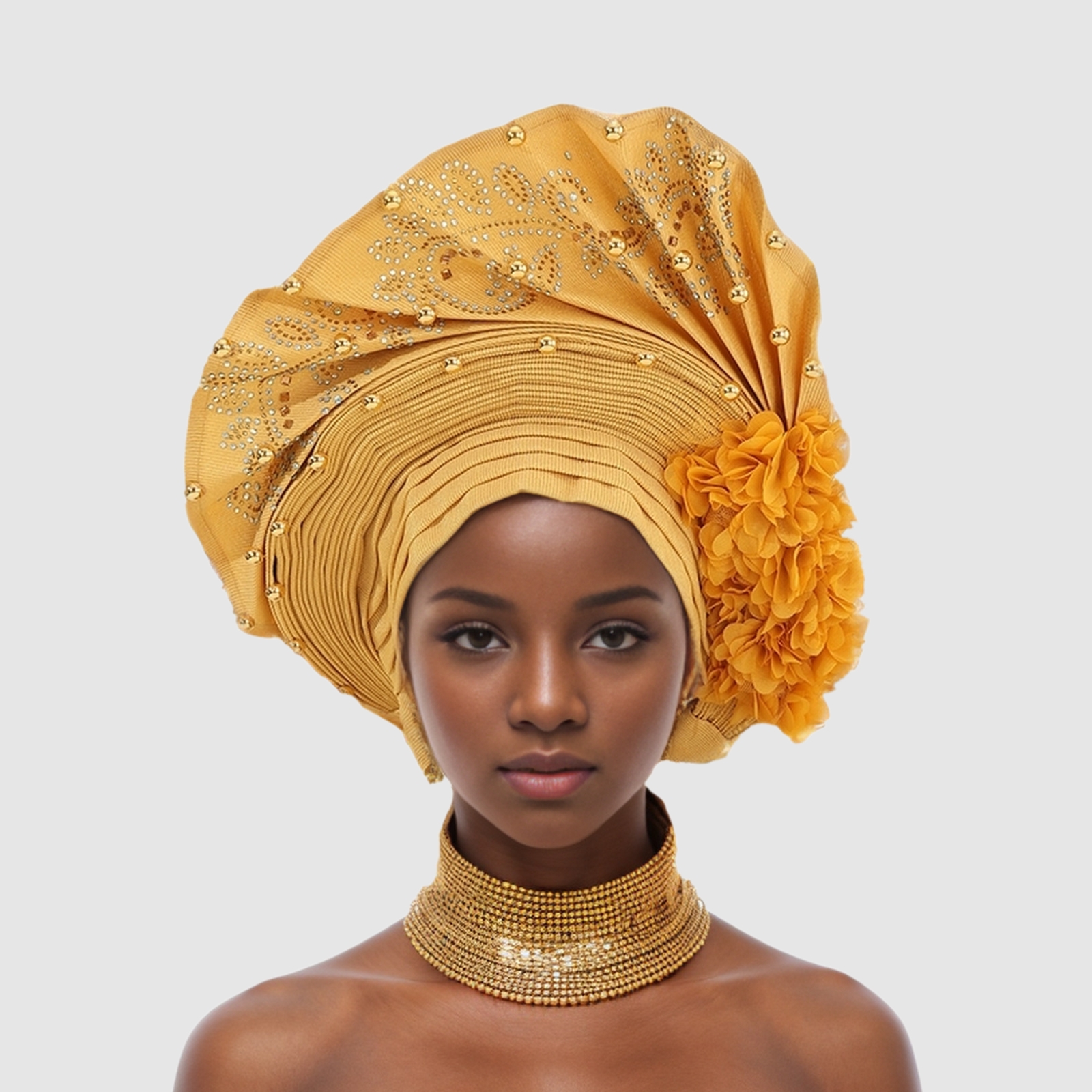 Turban Africain Aso Oke Auto Gele pour Femme, Chapeau Musulman, Écharpe à Cheveux Ronds, Casquette Nigériane, Vêtements de Sauna pour ixde Mariage, Haute Qualité