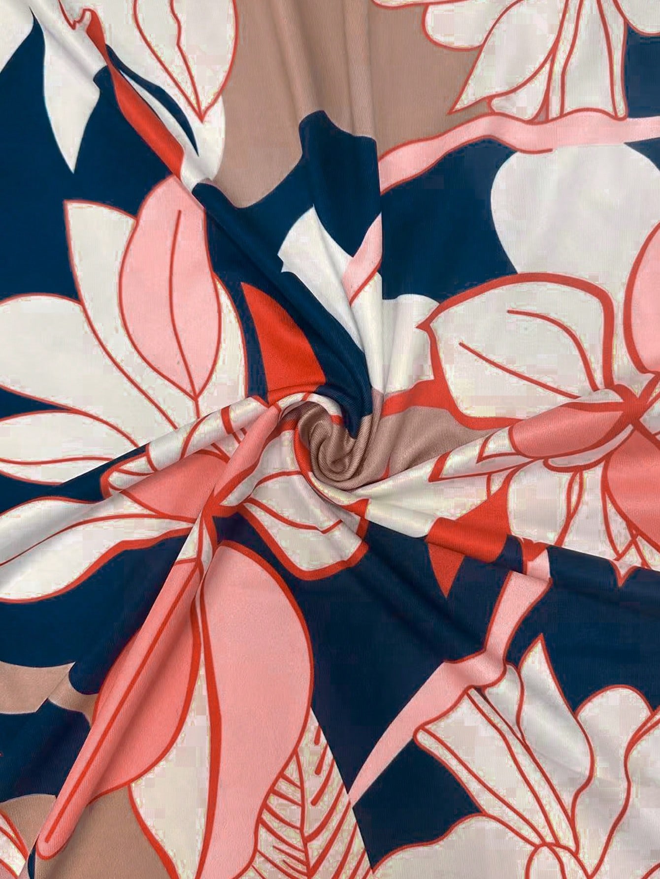 Jupe mi-longue à taille haute élastique à imprimé floral pour femmes, jupe plissée fluide, style bohème vintage élégant pour le bureau, printemps-été