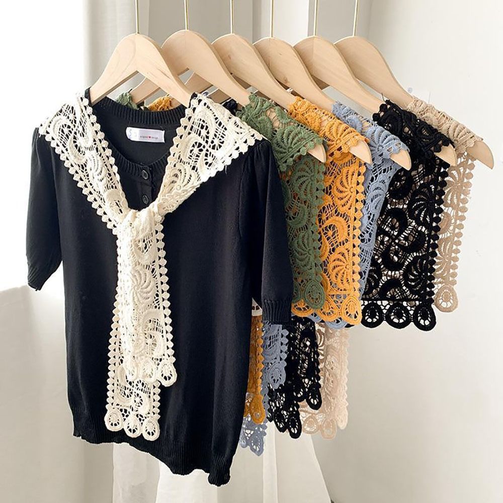 Écharpe de style coréen avec faux col pour femme, châle féminin, chemisier à épaules