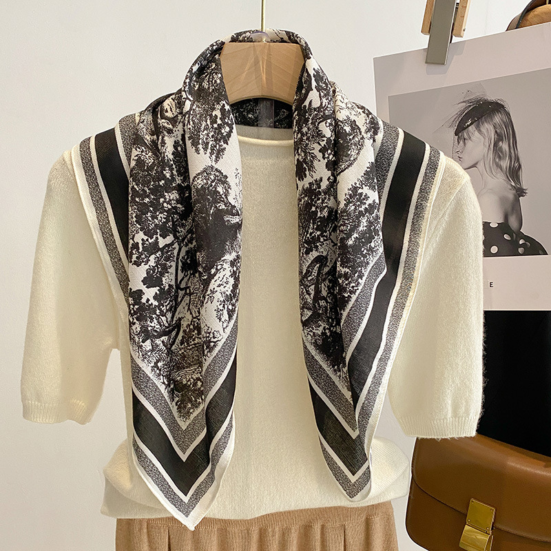 Foulard hijab en coton pour femme, petit châle, bandana carré, 68x68cm